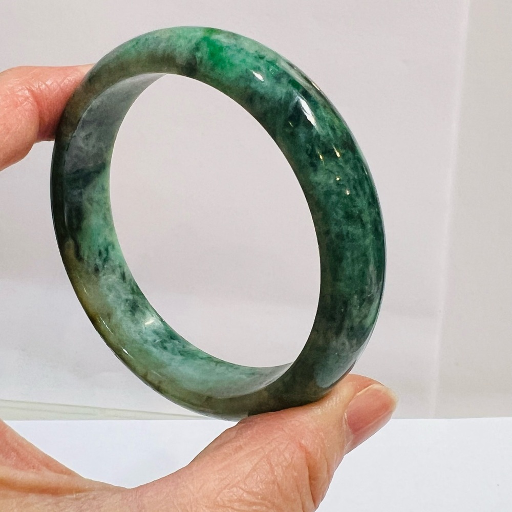 Burma type A jadeite Old Green jade bangle/59.25 mm